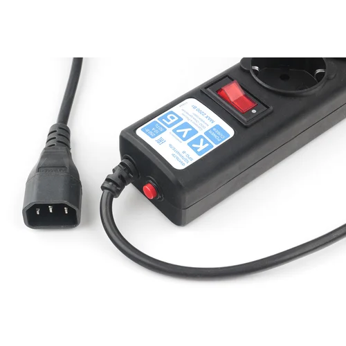 Ф-удлинитель, PC 1,9м, 5р, черн.граф. 10А, UPS(C14), SPG5-B2 Ф-удлинитель, PC 1,9м, 5р, черн.граф. 10А, UPS(C14), SPG5-B2